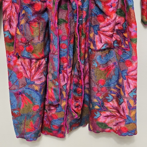 Natural Life Women’s Cozy Blanket Robe XS Belted Super Soft Fleece Floral Dress - Picture 6 of 16